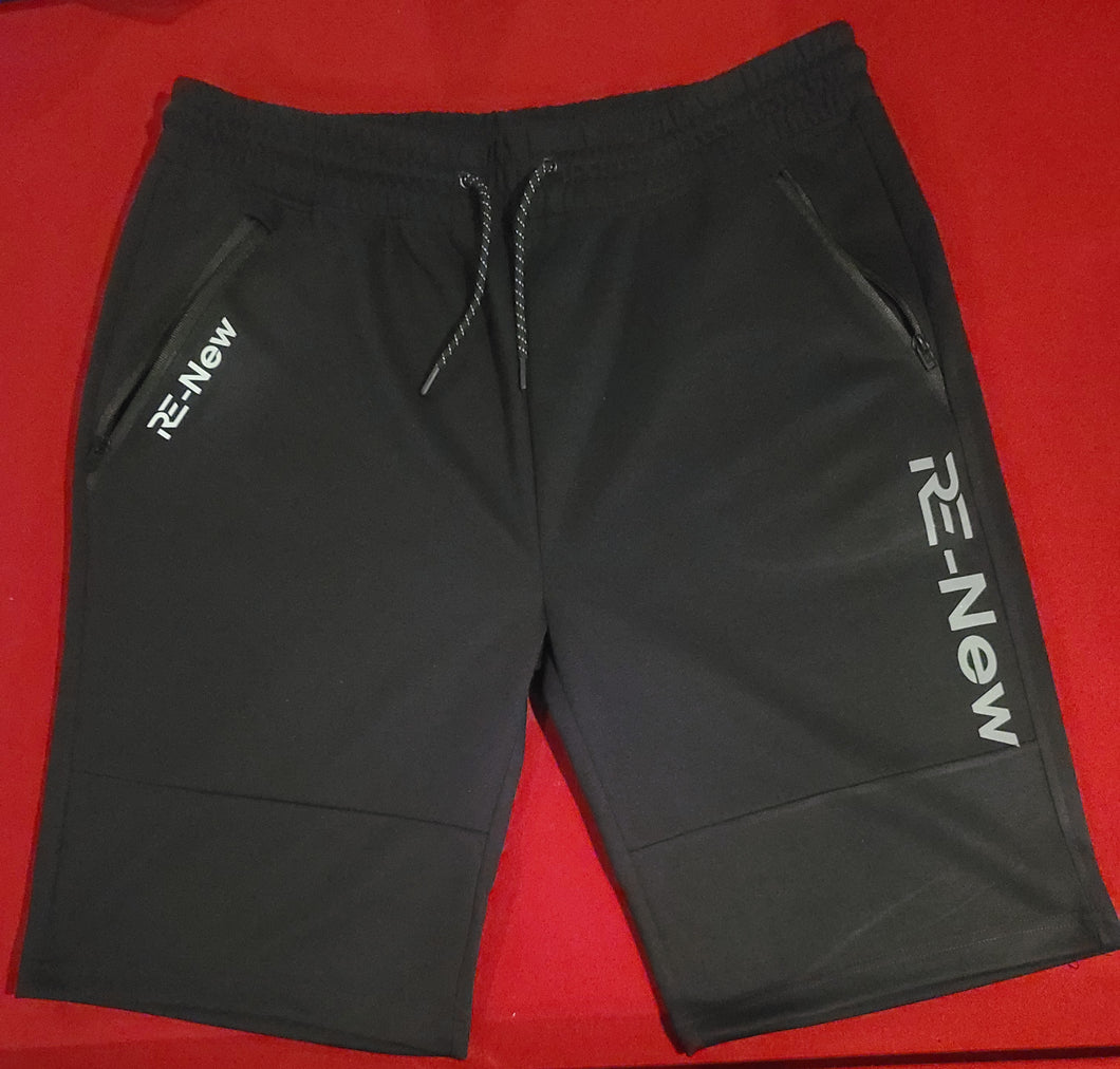 Black reflective Re-New Logo Shorts